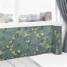 Papel de Parede Autoadesivo Retrô Verde Floral em Vinil com Estampa de Flores - 1 Rolo - Fácil de Aplicar e Remover - Ideal para Paredes de Fundo de Quartos e Salas de Estar, Salas de Jantar, Cozinhas, Armários e Bancadas - Decoração de Casa - Adesivo de Parede para Reforma de Móveis - Película Removível - 45cm x 500cm / 300cm / 100cm