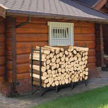 CADUKE 4ft Firewood Rack Outdoor With Cover Log For Fireplace Storage Heavy Duty Holder Indoor Fire Wood Stand Black LTK169