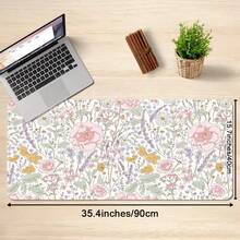 1件可爱花卉桌面垫粉色花朵植物鼠标垫 XXL 大号加长游戏鼠标垫女士办公桌装饰桌垫，大号笔记本电脑键盘鼠标垫，带缝边 - 彩色 - 查看 5