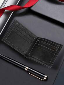 This Personalized Men's Short Solid Color Wallet Is Made Of PU Leather. The Simple Folding PU Wallet Features Multiple Card Slots And Makes It A Perfect Personalized Gift For Brothers, Fathers, And Boyfriends. It's Suitable For Anniversaries, Father's Day, Christmas, And Valentine's Day.