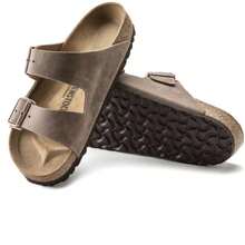 Birkenstock Unisex Arizona Sandals Soft Footbed - 菸草棕色 - 查看 1