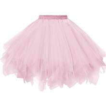 Elegant Tutu Dress Puffy Skirt Fluffy Underskirt Layered Tulle Petticoat For Women Girls, Cosplay Dance Costume & Halloween Christmas Parties - Pink - View 8