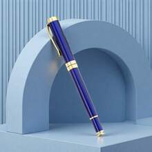 高端行政蓝色圆珠笔/重金属圆珠笔/高级蓝/黑色墨水 - 书写流畅/商务人士及公司礼品/营造极致办公氛围及男士礼品/畅销日记本及签名笔 - 藍色 - 查看 5
