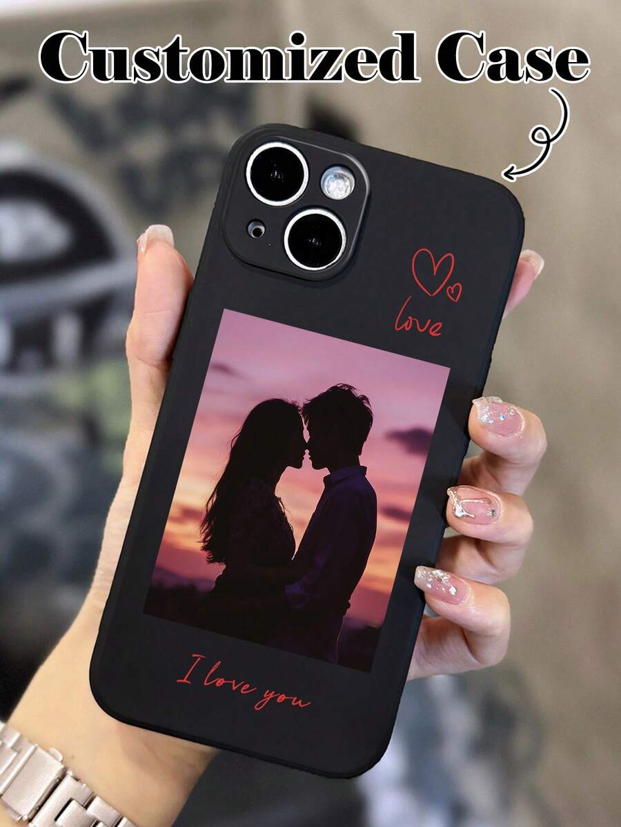 Ốp điện thoại in ảnh cá nhân hóa thời trang, tương thích với iPhone 11, 13, 15, 16 Pro Max, lý tưởng cho Ngày Valentine, Kỷ niệm, Sinh nhật, ảnh chân dung cá nhân, phong cách sống, bạn thân, ảnh thú cưng, chống sốc và dày dặn, bảo vệ điện thoại tốt, 2025phonecase, Ốp điện thoại dễ thương, Phiên bản quốc tế, không phải phiên bản nội địa. - màu đen - Xem 1