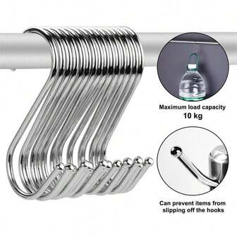 10 Adet Paslanmaz Çelik Askılı Dachshund Kancaları, Sivri S Tipi Kancalar, Çok Fonksiyonlu Askılı Et Dachshund Sosis Kızarmış Ördek Barbekü Tavuk Kaz Kancaları