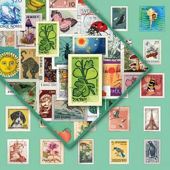 50pcs Vintage Postage Stamp Stickers, Creative Artistic Aesthetic Decor For Wall, DIY Decoration