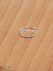 1pc 925 Sterling Silver Nose Ring Double Circle Cartilage Tragus Helix Body Piercing Nez Jewelry