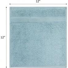 u2013 Coleccin de toallas ultra suaves u2013 Lujo, algodn de 650 g con banda de rayn u2013 Cuidado fcil, lavado en lavadora, para uso diario, Azul claro, WASH 12PK, 1 - Azul claro - Ver 3