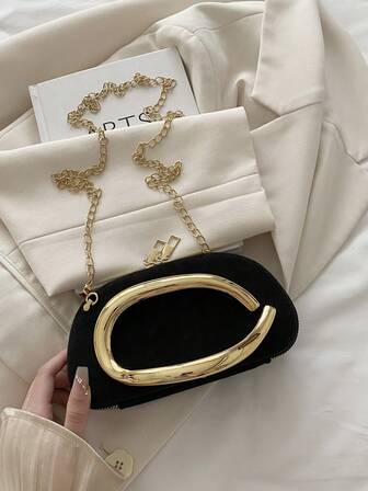 Bolso de hombro, bandolera y muñeca de lujo vintage, con textura de cadena mate, versátil y elegante, adecuado para los mercados europeo y americano