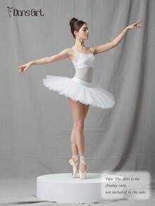 DonsGirl 女士芭蕾舞紧身衣 - 浪漫层叠网纱面料和交叉细节设计 - 舞蹈表演和训练的理想之选