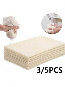 3/5PCS Reusable And Washable Unbleached Steamer Cloth, Durable Non Stick Gauze Filter Cloth, Smooth Texture, Perfect For Cooking, Baking, Cheese Making, And Liquid Filtration - A Must-Have In The Kitchen - Multicolor - View 14