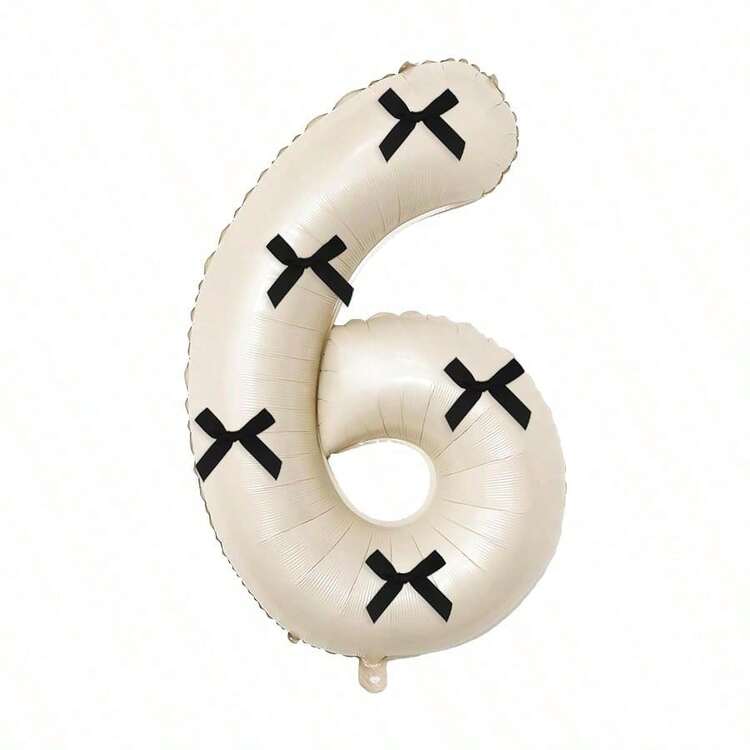 Bộ 7 bóng bay số hình nơ màu trắng và đen, kích thước 40 inch, bóng bay số từ 0-9 màu kem, thích hợp cho tiệc sinh nhật, Ngày Valentine, kỷ niệm, trang trí đám cưới, trang trí số hình nơ và trang trí năm mới. - Màu trắng sữa và đen - Xem 19