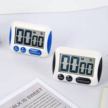 1pc Digital Kitchen Timer With Large LCD Screen, Magnetic Base And Stand, Count Up/Down Timer With Alarm, Durable Plastic Battery Powered, For Cooking, Baking, Work, Exercise, Cooking Timer, Household Timer, Easy-Read Display, Compact Design, Lightweight Timer, Alarm Timer, Student, Home Use - Black - View 5