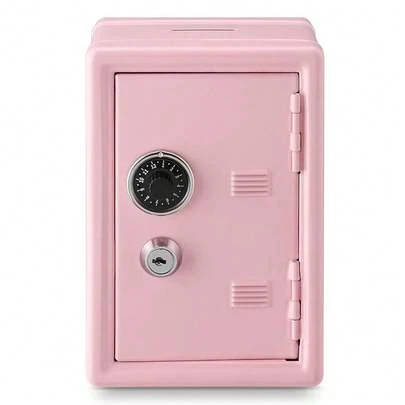 Money  And Cash Lock Box, Mini Size Security  Box For Money Jewelry And Valuables, 4.6inchx 4.2inchx 6.9inch Pink{Inchcolor_nameinch:InchPinkinch}