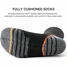 8 Pairs Mens Athletic Cushioned Crew Socks Moisture - Wicking Work Sport Socks Running Basketball, Sock Size: 10 - 13 - Black 1 (8 Pairs) - View 4