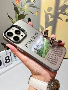 Bible Verse Psalm 23 Pattern Phone Case For IPhone X/XS/XR/7/8/11/12/13/14/15/16/17 Christian Religious Aesthetic Protective Cover - Màu tím - Xem 4