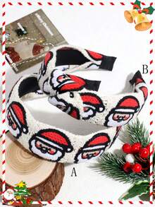 1pc Women's Fashionable Sequin Christmas Headband With Wide Knot, Suitable For Daily Wear And Christmas Holiday, Hair Band Hair Hoop Hair Accessories - Multicolor - View 14