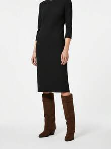 بوت طويلة حتى الفخذ بطرف مدبب نحيف من طراز قديم، بوت طويلة فوق الركبة للنساء، بوت كاوبوي غربية - قهوة بني - مشاهدة 6