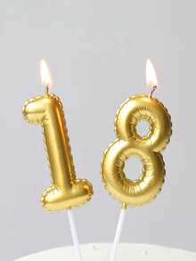 1支波浪形金色数字生日蜡烛 0-9 年龄数字蜡烛 烘焙蛋糕装饰 派对用品 - 金色 - 查看 4