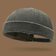 Berretto basco stile marinaio casual di moda in colore tinta unita, lavato in denim, unisex, antivento, adatto per autunno e inverno