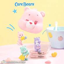 (Random 1PC)Care Bears Glowing Daily Life Series Blind Box - Kawaii Bear Head Figurine, Glow-In-The-Dark Collectible Trinket, Cute Cheer Bear/Funshine Bear Character Ornament, Soft PVC Acrylic Decor, Ideal Gift For Teens Adults Care Bears Fans, Desktop Home Decoration Accessory