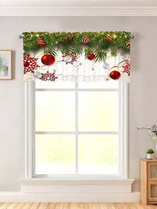 NOSBEI Bộ rèm cửa sổ trang trí chủ đề Giáng sinh 1 chiếc, không khí lễ hội, thích hợp cho phòng khách và phòng ngủ, đồ trang trí hình người tuyết đỏ với cành thông, ấm áp và mang tính lễ hội, thiết yếu cho ngày lễ - Nhiều màu - Xem 6