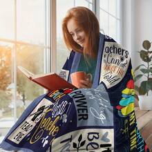 Teacher Appreciation Gifts , Best Teachers Day Gifts From Student, End Of Year Teachers Gift Idea, Teacher Gifts For Graduation Birthday Back To School Blanket,Super Soft Flannel Printed  Blanket,As Birthday Gifts, Family, Wedding, Souvenir Blankets, Polyester Blankets Suitable For All Seasons, Washable, Machine Washable, Lightweight, Breathable, Comfortable, Warm, Unique, 280gsm For Him, Her Personalized Ideal Gifts For Her, Him,  Perfect Nap, Camping, Travel, Home, Daily Life, Office Decoration, Birthday, Anniversary, Valentine's Day, Thanksgiving, Christmas, Halloween, Mother's Day, Father's Day, Wedding, New Year Gifts ,Sofa,Bed,Car,Bedroom,Living Room,Office,  Outdoor Camping, Beach,Wall Decoration - 多色6 - 查看 3