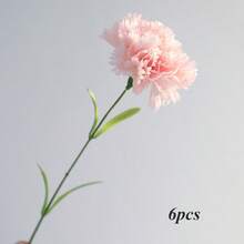 6pcs Fresh And Elegant Simulated Carnation Table Vase Decorative Bouquet, Suitable For Mother's Day, Birthday, Grandparents' Day Or Daily Home Decoration - Hồng - Xem 1