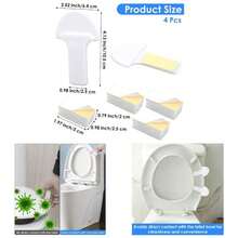 - Elevador de 4 piezas para asiento de inodoro, para evitar tocar, accesorios de bao para el hogar, oficina, hotel, fcil de usar - blanco - Ver 1