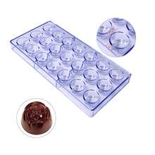 Stampi per cioccolato, stampi per caramelle, utensili per pasta di zucchero, stampi per caramelle ripiene, stampi in plastica, strumenti professionali per cioccolato per uso personale, negozi di dolci, laboratori; stampi per caramelle di piccole dimensioni a forma di rosa, rettangolo, quadrato, triangolo - celeste - Visualizzare 14