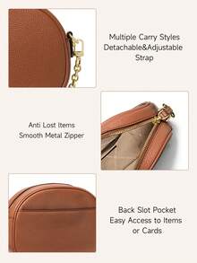 Michael Kors Jet Set Charm Small Monogram Camera Crossbody Satchel Casual Shoulder Purses For Daily Parties Zippy Bag - Brown 2 - View 4