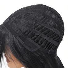 粉色无胶蕾丝前假发，女士款，26英寸长直发分层合成假发，带帘式刘海，耐热，佩戴方便，无需胶水，适合角色扮演和日常佩戴。