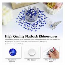 4500PCS Resin Flatback Rhinestone, 2mm 3mm 4mm 5mm 6mm Sapphire/Dark Blue Flatback Rhinestones For Tumblers, Nails Art, Mugs, Bottles, Craft Dration, Loose Bling Glitter Gem Stone - 多色134 - 查看 2