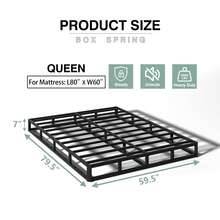 Qingzhou Box Spring Twin Full Queen King, 7 Inch High Metal Twin Box Spring Only, Heavy Duty Mattress Foundation With Fabric Cover, Easy Assembly - 7吋 - 查看 12