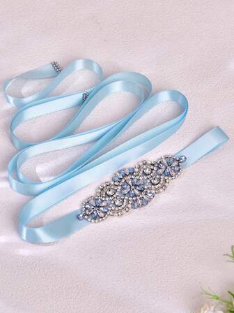 One Piece Women's Belt, Handmade Rhinestone Bridal Belt, Fashionable European And American Wedding Dress Accessories, Colorful Wedding Belt