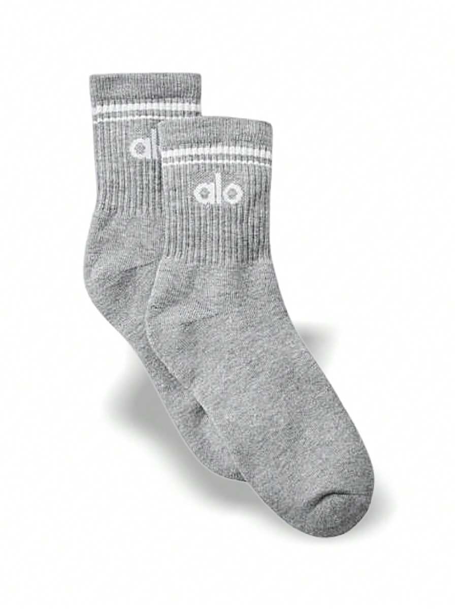 Alo Yoga Tất thể thao Unisex Thấm hút mồ hôi Thoáng khí Ấm áp Trang trí Đa năng Logo Chắc chắn Độ đàn hồi tốt Dễ giặt Nhanh khô Thể thao Ngoài trời Chạy bộ Yoga Hàng ngày Trường học Unisex Màu xám A0480U-GREY - Xám - Xem 1