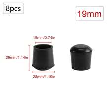 8pcs Round Furniture Foot Caps Chair Table Sofa Anti-Slip Silent Rubber Leg Pad Wooden Floor Anti-Scratch Protective Pad U029 - Black - View 12