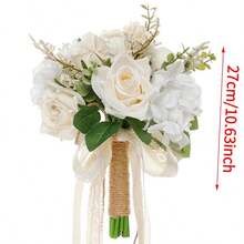 Artificial Burgundy Rose Bouquet, Bridesmaid Bouquet, Wedding Bouquet, Church Home Decor Gift, Summer Birthday Gift, Back To School Supplies, Room Decor