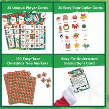Weihnachts-Bingo-Spielset, enthält 560 Weihnachtsbaum-Marker, Feiertags-Partyspielkarten für Familientreffen, Gruppenaktivität, Weihnachtsthemenbezogene Unterhaltungsartikel