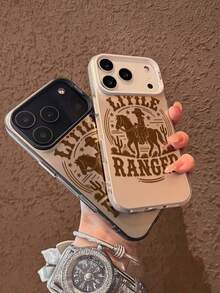 1 Piece Shockproof TPU Full Body Phone Case With Boy Rider Horse Pattern Wearing Cowboy Hat, Cactus And Stars, LITTLE RANGER Text For Cowboy Style Lovers. Case For IPhone 17/16/15/14/13/12/11/Plus/Pro/Pro Max/Air, Galaxy S25/S24/S23/S22/S21/FE/Plus/Ultra Series. Waterproof, Drop And Scratch Resistant. Gifts For Women And Men. Nationwide Shipping. - 彩色 - 查看 2