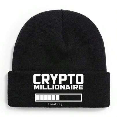 Crypto Millionaire Loading Winter Beanie For Men Women Soft Warm Knit Hat Ski Stocking Cuffed Cap
