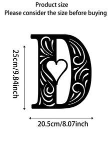 1pc Personalized Scroll Heart DIY Letter Combination Sign, Made Of High-Quality Metal - Durable And Suitable For Home, Office, Bedroom, Living Room, Garden, Corporate Image Wall Decoration, Modern Personalized Entryway Decoration, And A Great Choice For Housewarming, Birthday, And Holiday Gifts. - Multicolor - View 36
