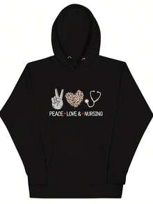 Peace Love And Nursing Design Uni Hoodie,Autumn/Winter Hoodie Autumn Set - 款式20 - 查看 1