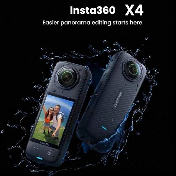 Insta360 X4 8K Action Camera, Ultra-Wide-Angle Panoramic Shooting, Electronic Image Stabilization, Suitable For Diving, Cycling, And Skiing, Portable Waterproof Camcorder, Black.