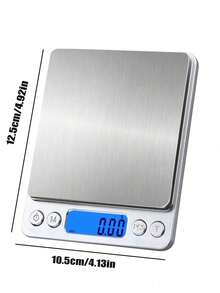 1pc Small Stainless Steel Digital Kitchen Scale, Palm Size, 3kg/0.1g Multi-Functional Pocket Cooking Scale, Mini Food Scale, Backlit LCD Display Professional Electronic Jewelry Scale, Leather Goods And PC Function, Suitable For Home Cooking Scale, Travel, Food, Kitchen Supplies, Baking Tools, Weight Loss, Stainless Steel. Battery Not Included [ Kitchen ]