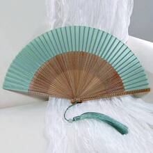 1 leque dobrável retrô estilo chinês e japonês, leque portátil com cabo de bambu e tecido de seda, ideal para o Dia das Mães, formatura, aniversário, Natal, presentes para amigos, leque dobrável vintage, design clássico, adereço para apresentações de dança, fotografia, decoração de quarto charmosa - Multicolorido - Ver 7