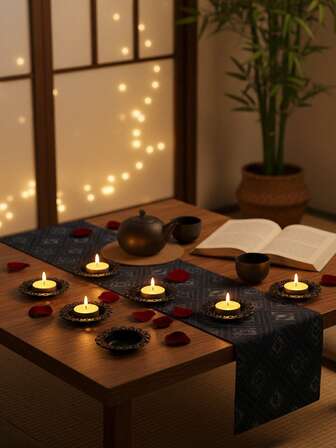 1Set Nordic Vintage Romantic Candle Holder, Round Metal Candle Holder Tray, Suitable For Tabletop Decoration, Wedding Party, Family Gathering Decoration, Dining Table Candlelight Dinner, Home Modern Decoration, Dining Table Coffee Table Living Room Tabletop Decoration, Wedding Decoration