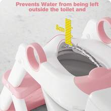2 In 1 Potty Training Toilet, Splash Guard Anti-Slip Pad Step Stool - 粉色 - 查看 4
