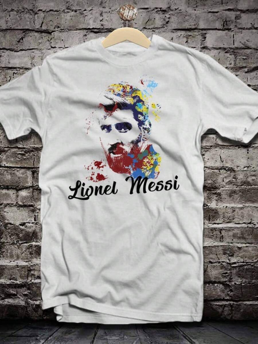 Argentina Paint Splatter T-Shirt – Artistic Tribute To A Football Legend - trắng - Xem 1