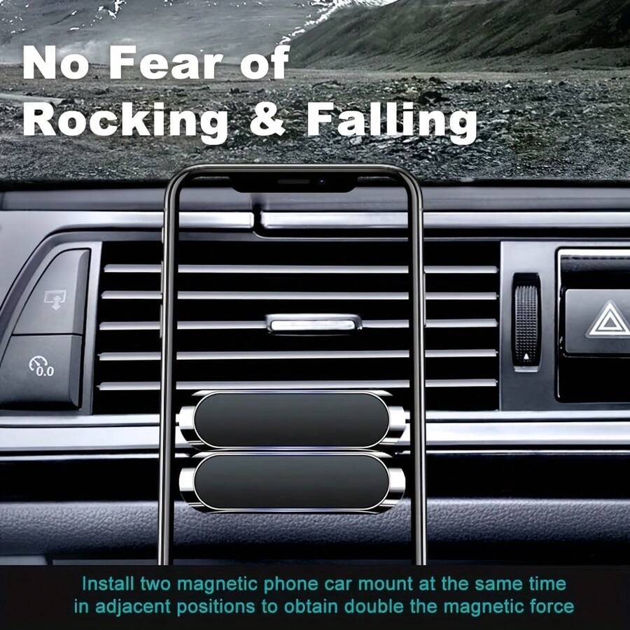 Car-Mounted Magnetic Phone Holder: A Creative, Strong-Magnet, Slip-Resistant, Metal Automotive Navigation Multi-Functional Holder